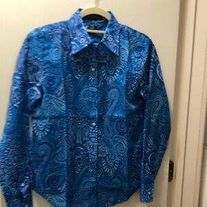 Lauren Ralph Lauren Blue Paisley Blouse